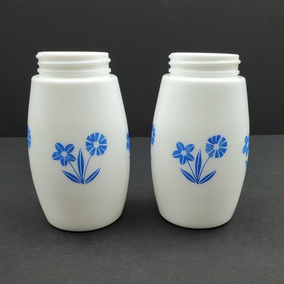 Gemco Cornflower Blue Sugar & Creamer Set Blue Cornflower Sugar Syrup Dispensers - Picture 5 of 10